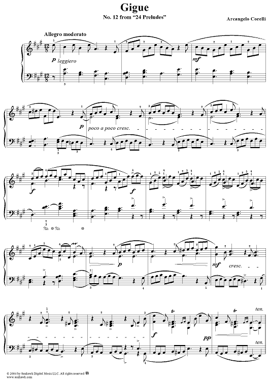 Gigue in A Major, No. 12 from "Twenty Four Preludes"