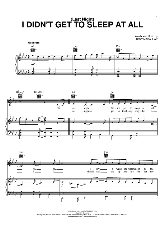 (Last Night) I Didn't Get To Sleep At All