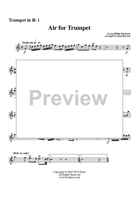 Air for Trumpet - Trumpet 1 in Bb