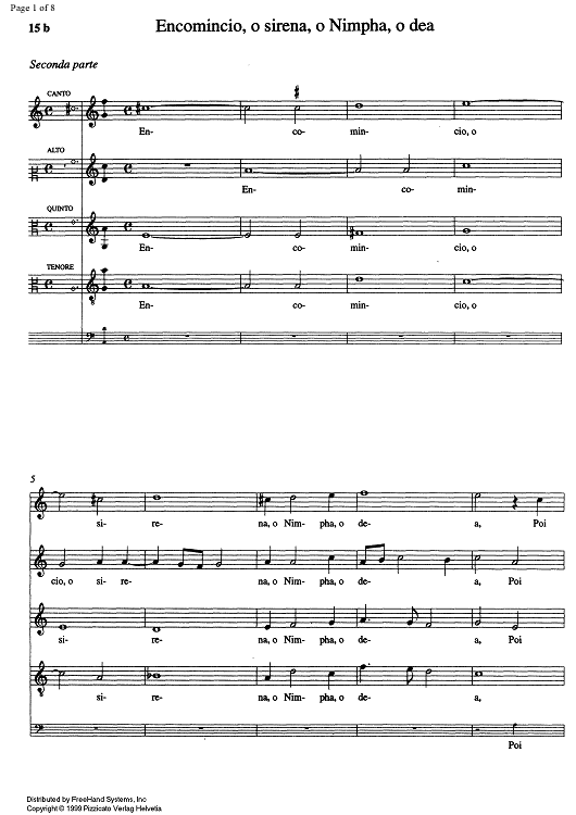 O novella d'amor fiamma lucente - Score