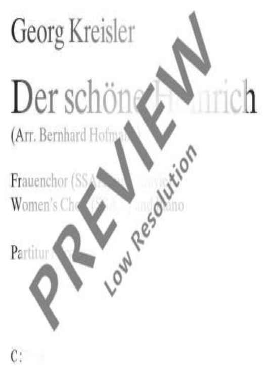 Der schöne Heinrich - Choral Score