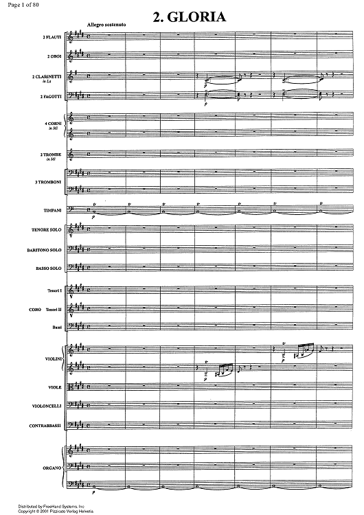 Gloria from Messa solenne - Full Score