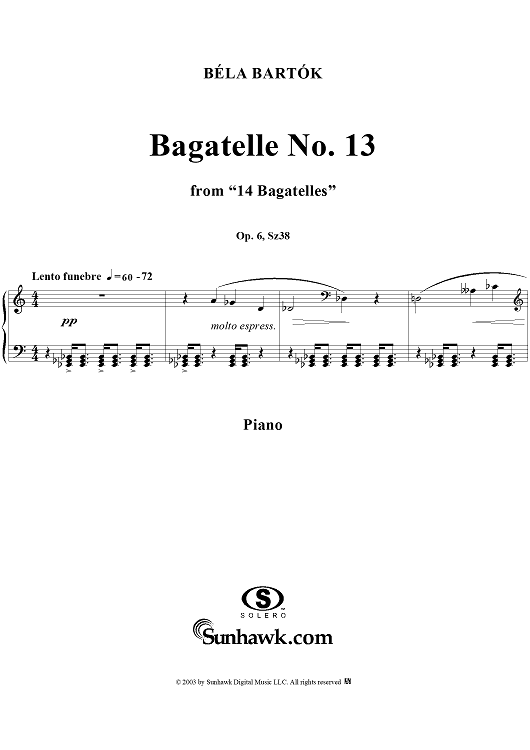 Bagatelle No. 13 "Lento funebre"