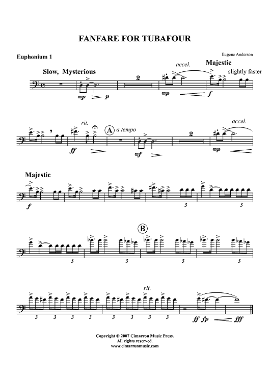 Fanfare for Tubafour - Euphonium 1 BC/TC