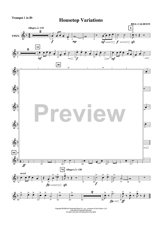 Housetop Variations - Trumpet 1 in B-flat