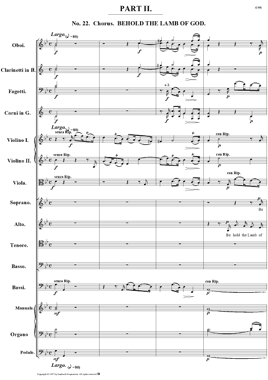 Messiah, no. 22: Behold the Lamb of God - Full Score