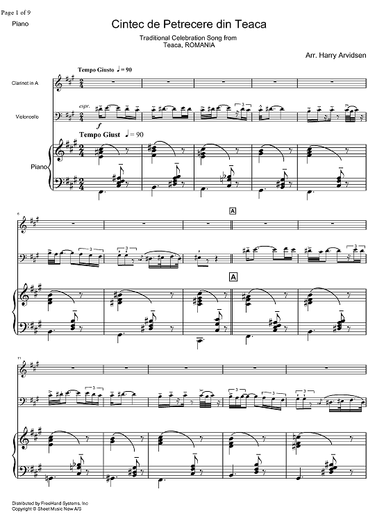 Cintec de Petrecera din Teaca - Score