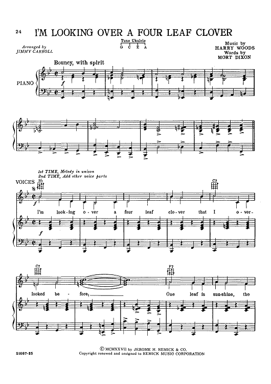 I'm Looking Over A Four Leaf Clover