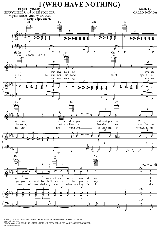 I (Who Have Nothing)