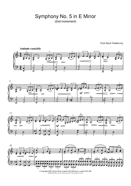 Symphony No. 5 in E Minor (2nd movement)