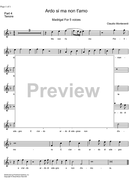 Ardo si ma non t'amo