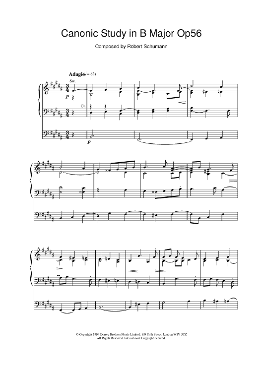 Canonic Study in B Major Op56