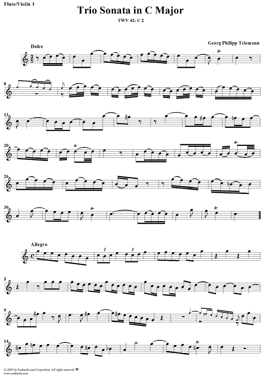 Trio Sonata in C Major - Violin 1 or Flute 1