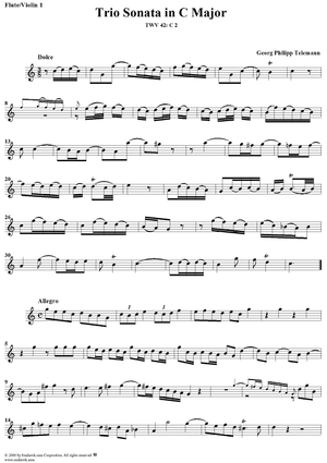 Trio Sonata in C Major - Violin 1 or Flute 1