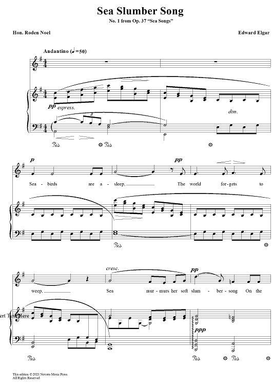 Sea Pictures, Op. 37, No. 1: Sea Slumber Song