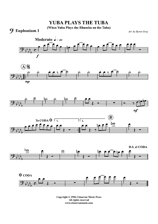 Yuba Plays the Tuba (When Yuba Plays the Rhumba on the Tuba) - Euphonium 1 BC/TC