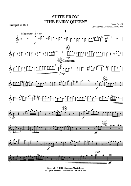 Suite from "The Fairy Queen" - Trumpet 1 in Bb