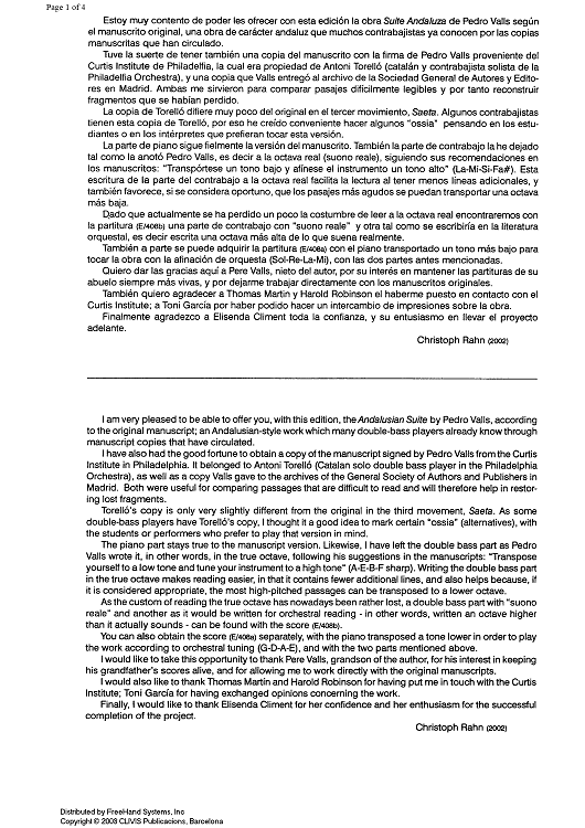 Suite andaluza - Preface