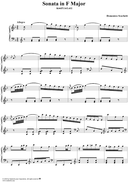 Sonata in F major, K. 44
