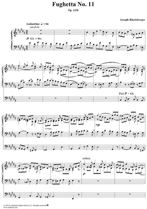 Fughetta No. 11 from "Twelve Fughettas", Op. 123b