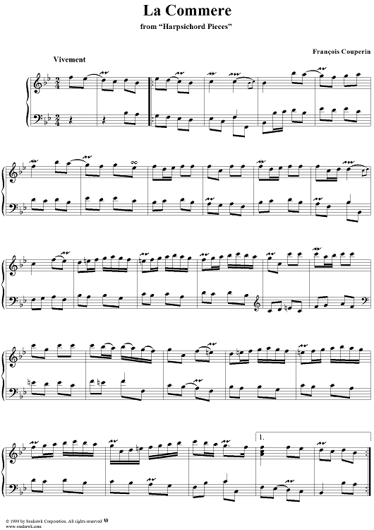 Harpsichord Pieces, Book 2, Suite 6, No.7:  La Commere