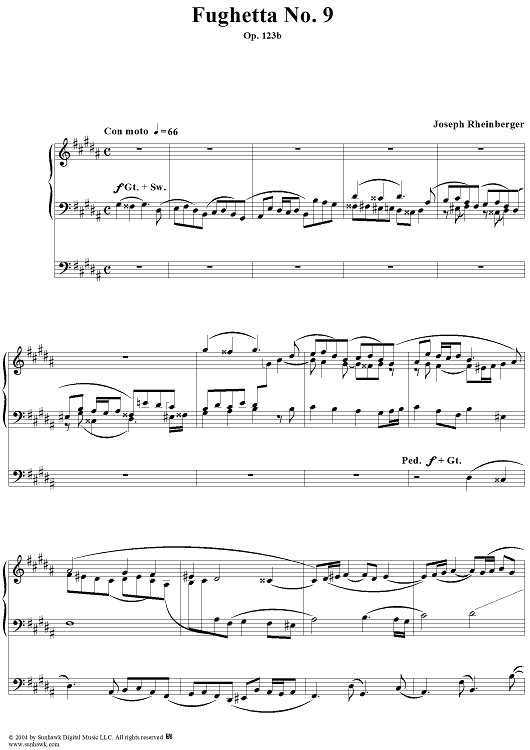 Fughetta No. 9 from "Twelve Fughettas", Op. 123b