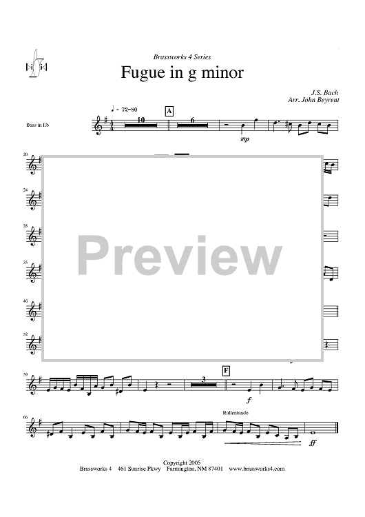 Fugue in g minor - Bass in Eb