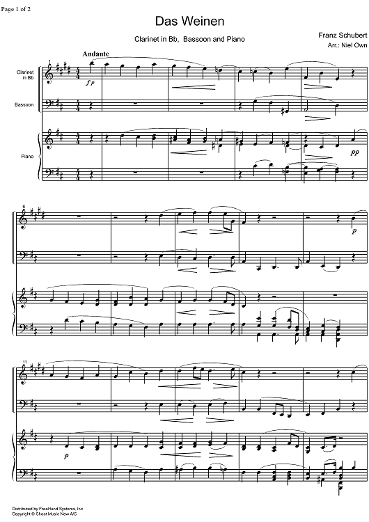Das Weinen Op.106 No. 2 D926 - Score