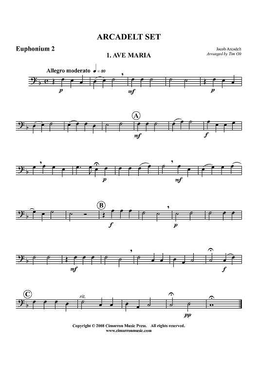 Arcadelt Set - Euphonium 2 BC/TC