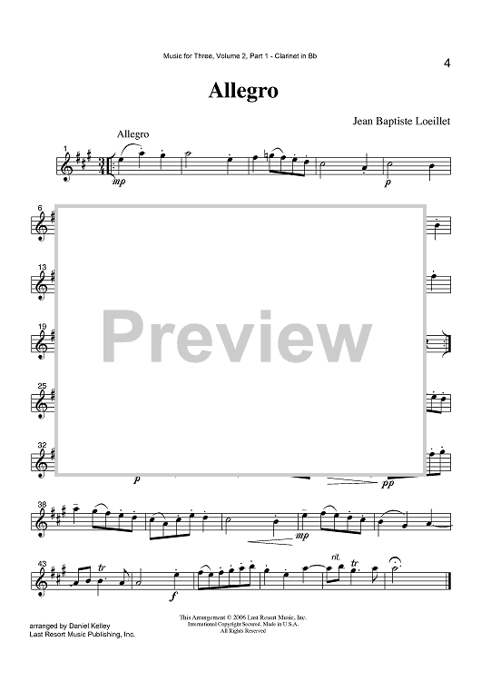 Allegro - Part 1 Clarinet in Bb