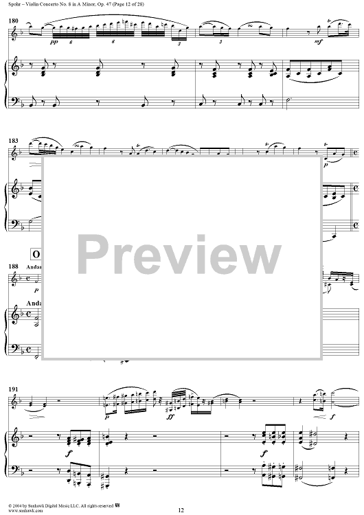 Violin Concerto No. 8 in A Minor, Op. 47 - Full Score