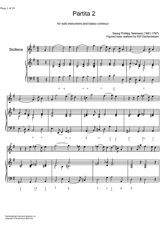 Partita No. 2 - Score