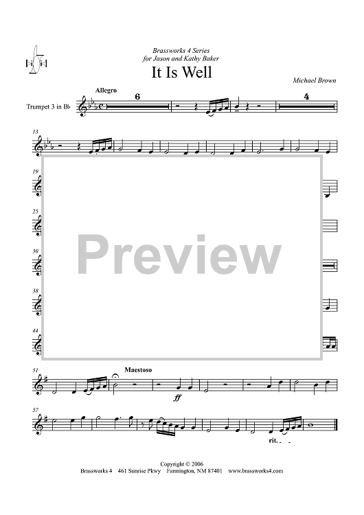 It Is Well - Trumpet 3 in B-flat