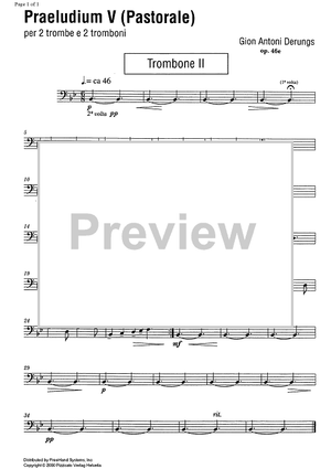 Praeludium V (Pastorale) Op.46e - Trombone 2