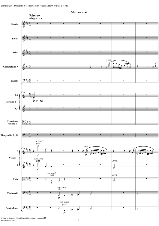 Symphony No. 3 in D Major, "Polish", Movt. 4 - Full Score