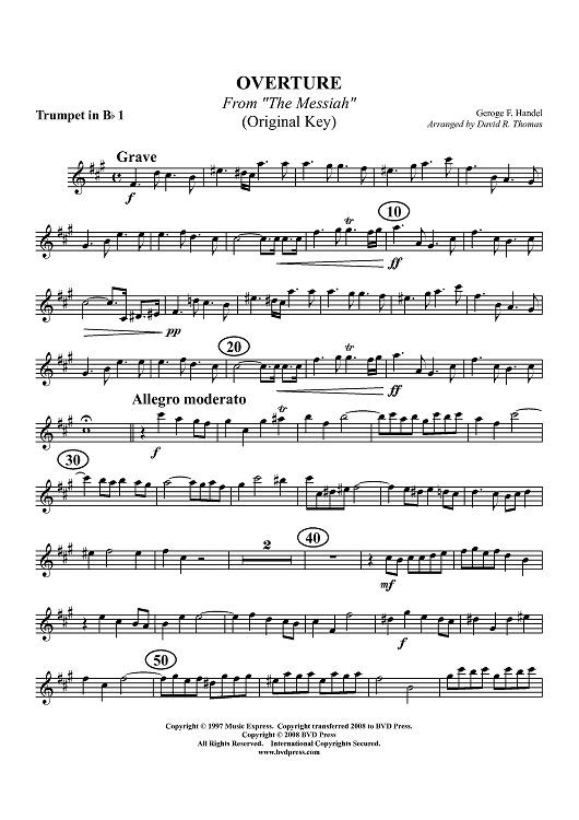 Overture from "Messiah" - Trumpet 1