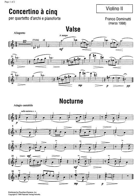 Concertino à cinq - Violin 2