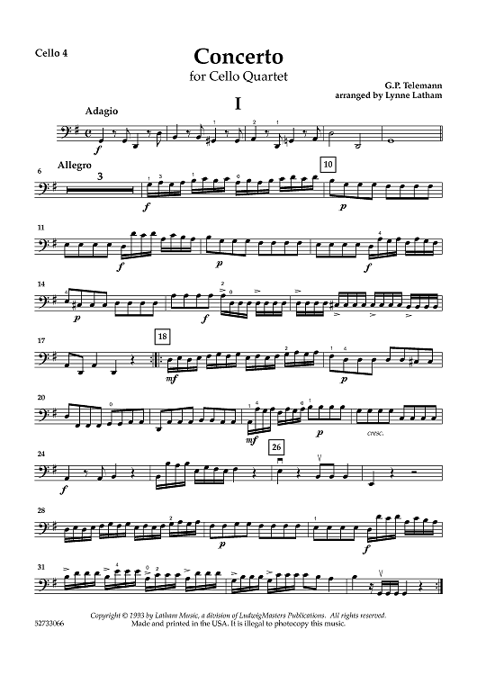 Concerto for Cello Quartet - Cello 4