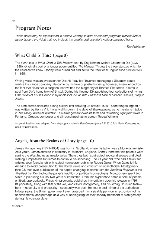 Program Notes - Bonus Material