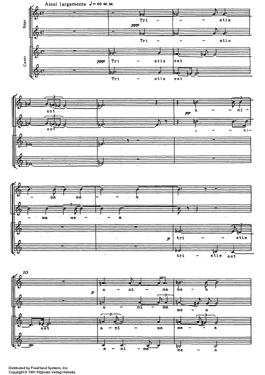 Antifona per il Venerdi Santo sopra una sola corda