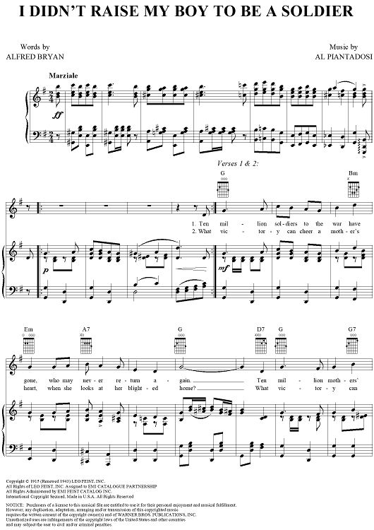 I Didn't Raise My Boy to Be a Soldier