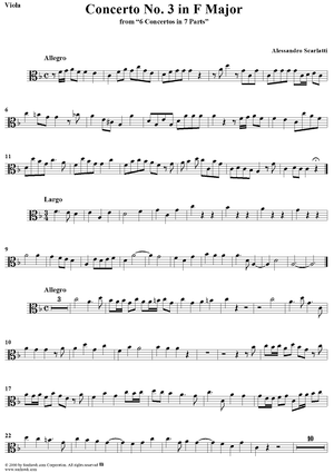 Concerto No. 3 in F Major  from "6 Concerti Grossi" - From "6 Concertos in 7 Parts" - Viola