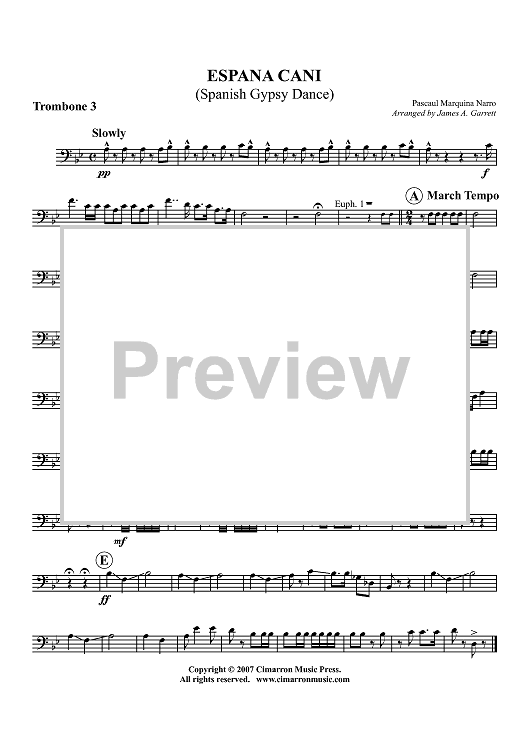 Espana Cani (Spanish Gypsy Dance) - Trombone 3