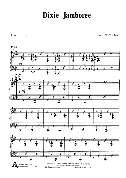 Dixie Jamboree - Piano