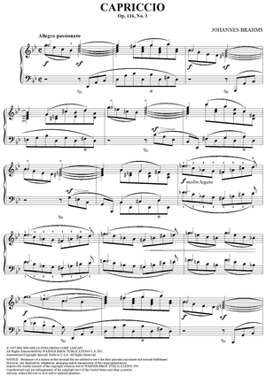 Capriccio in G Minor from "Seven Fantasias", Op. 116, No.3