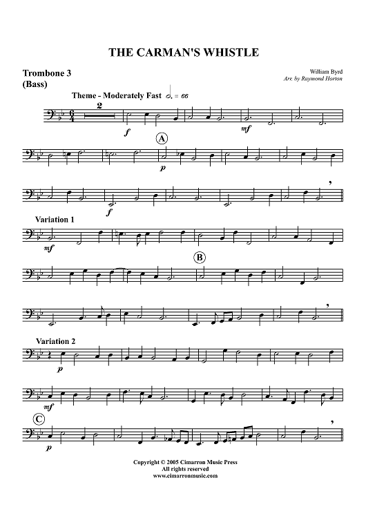 The Carman's Whistle - Trombone 3 (Bass)