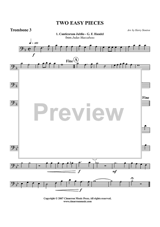 Two Easy Pieces - Trombone 3