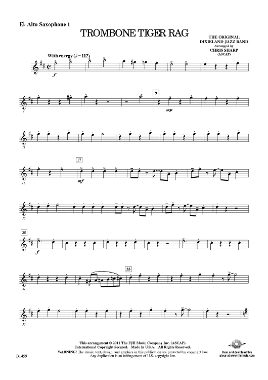 Trombone Tiger Rag - Eb Alto Sax 1