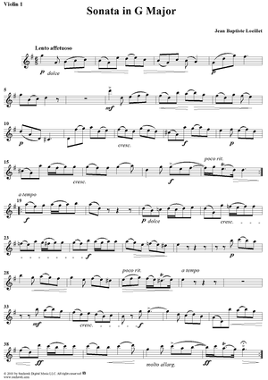 Sonata in G Major - Violin 1