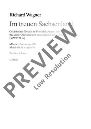 Im treuen Sachsenland - Choral Score